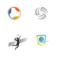 Volleyball logo, emblem, icons, designs templates with volleyball ball on a light background vector