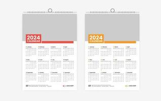 2024 one page wall calendar design vector