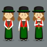 Austrian Character with Various Expression vector