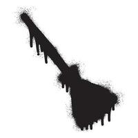 Magic flying broom graffiti with black spray paint vector