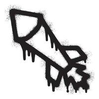 Rocket graffiti with black spray paint vector