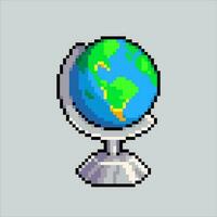 Pixel art illustration Earth Globe. Pixelated Earth Globe. Earth Globe icon pixelated for the pixel art game and icon for website and video game. old school retro. vector