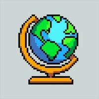 Pixel art illustration Earth Globe. Pixelated Earth Globe. Earth Globe icon pixelated for the pixel art game and icon for website and video game. old school retro. vector