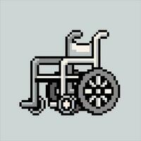 Pixel art illustration Wheelchair. Pixelated Wheelchair. Wheelchair icon pixelated for the pixel art game and icon for website and video game. old school retro. vector