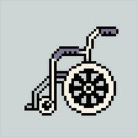 Pixel art illustration Wheelchair. Pixelated Wheelchair. Wheelchair icon pixelated for the pixel art game and icon for website and video game. old school retro. vector