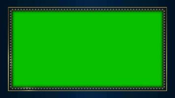 gnistrande guld årgång ram, med grön skärm video