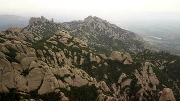 Flight over the mountains of Montserrat in Spain video