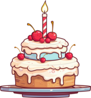 Geburtstag Kuchen Vektor Illustration eps10 png