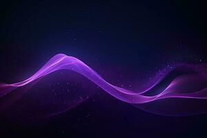 abstract futuristic background with blue purple glowing neon moving high speed wave lines. ai generated photo