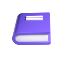 3d violet cute empty notepad book stationery for school isolated transparent png. Simple render illustration. Design element for posters, banners, calendar and greeting card png