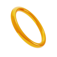 3d machen gestalten metallisch golden abstrakt Ring. glänzend geometrisch Primitive Gold Objekt runden isoliert transparent png. irisierend modisch Design png