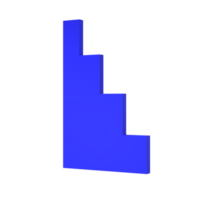 3d astratto buio blu le scale scena isolato con ritaglio sentiero. architettonico struttura minimo parete modello Prodotto palcoscenico vetrina. moderno minimo astratto illustrazione per prodotti. geometrico le forme png