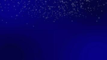 blue bubble falling animation on blue background, moving from top to bottom. Bubbles falling down animation. video