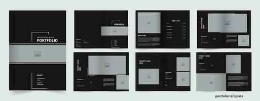 Architecture portfolio design template, minimal clean a4 size print ready portfolio template vector