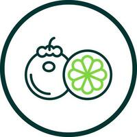 Mangosteen Vector Icon Design