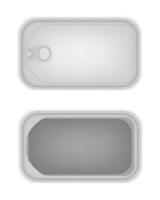 metal rectangular tarro para productos vector ilustración aislado en blanco antecedentes