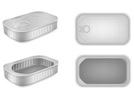 metal rectangular jar for products vector illustration isolated on white background