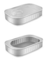 metal rectangular tarro para productos vector ilustración aislado en blanco antecedentes