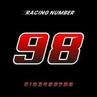 Racing Number 98 Design Vector Template