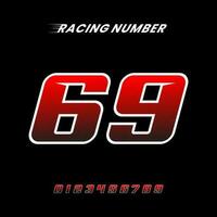 Racing Number 69 Design Vector Template