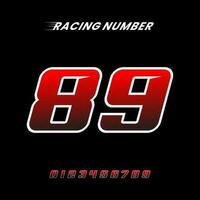 Racing Number 89 Design Vector Template