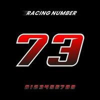 Racing Number 73 Design Vector Template