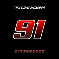 Racing Number 91 Design Vector Template