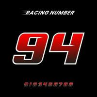 Racing Number 94 Design Vector Template