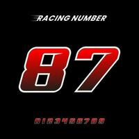 Racing Number 87 Design Vector Template