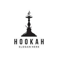 Isolated hookah, shisha or water pipe Logo design for club, bar, cafe and shop. vector