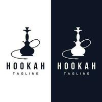 Isolated hookah, shisha or water pipe Logo design for club, bar, cafe and shop. vector