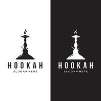 Isolated hookah, shisha or water pipe Logo design for club, bar, cafe and shop. vector