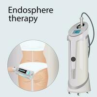 Deep cellulite reduction Body contouring Lifting with Endospheres apparatus. Physiotherapy, lymphatic drainage vector