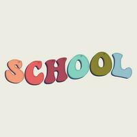 School text lettering-  Cute hand drawn font Vector illustration Cute letters