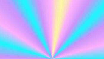 Rainbow holographic background, of pink, blue, yellow rays of light. vector