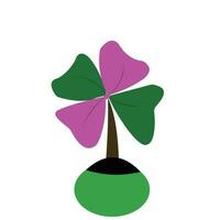 flower with four beautiful leaves on black background vector