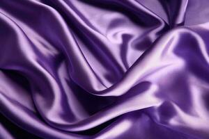 Silk fabric background. Purple shiny silk fabric texture. High resolution. AI Generated photo