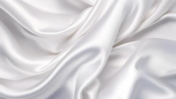 Silk fabric background. Elegance white satin silk with waves. abstract background. AI Generated photo