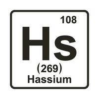 Hassium element icon vector