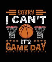 SORRY, I CAN'T IT'S GAME DAY. T-SHIRT DESIGN. PRINT TEMPLATE.TYPOGRAPHY VECTOR ILLUSTRATION.