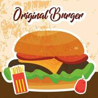 Colored national burger day template Vector illustration