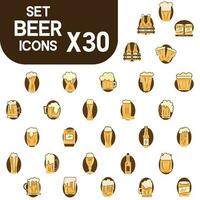 Set of colored beer icons Vector illustration