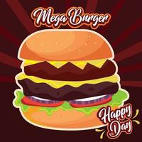 Colored national burger day template Vector illustration