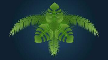 Pattern of three types of palm leaves vector