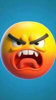 Cartoon character. Angry emoji icon. photo