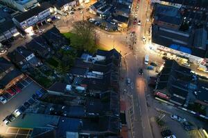 High Angle View of Luton Town of England United Kingdom UK. Image Was Captured with Drone's Camera on April 15th, 2023 with Drone's Camera photo