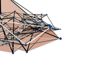 Abstract geometry with spheres and wireframe triangles - Loop video