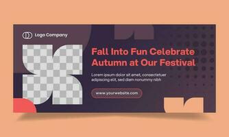 Modern banner of autumn festival template. Suitable for content social media, event public, campaign, etc. vector