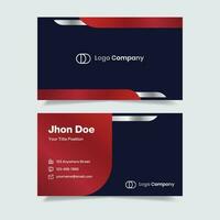 Silver Black Gradient Double-sided Business Card Template. Suitable for Marketing tool holding company. Stationery design. vector
