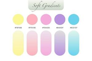 soft pastel gradient color palette, color gradation palette, collection of soft gradation colors vector